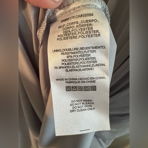 NWT BHLDN Anthro XS Kia Sleeveless Maxi Bridesmaid Dress Fog Chiffon VNeck Ruche - Picture 11 of 16